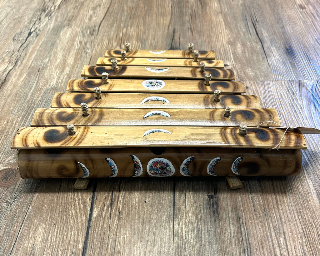 Bamboo Hand Painted Xylophone - Moon Phases - Lighten Up Shop