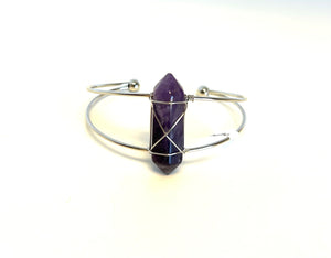 Amethyst Double Point Adjustable Bracelet