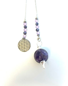 Amethyst Flower of Life Pendulum