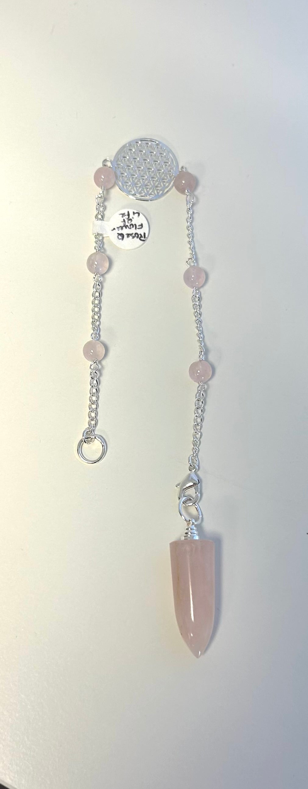 Rose Quartz Flower of Life Pendulum