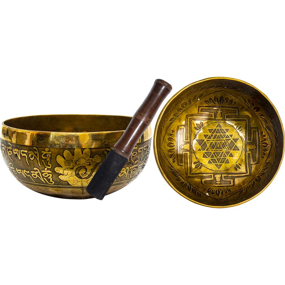 Hand Hammered Shree Yantra Singing Bowl 5” - Lighten Up Shop