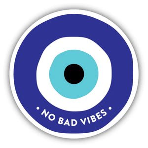 No Bad Vibes Evil Eye Sticker - Lighten Up Shop
