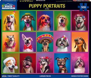 Puppy Portraits Puzzle 500pc