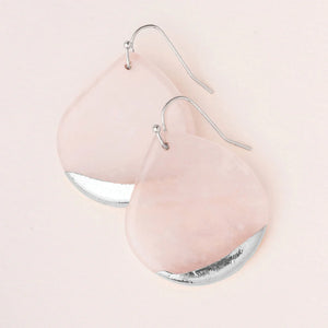 Rose Quartz Dipped Teardrop Earrings