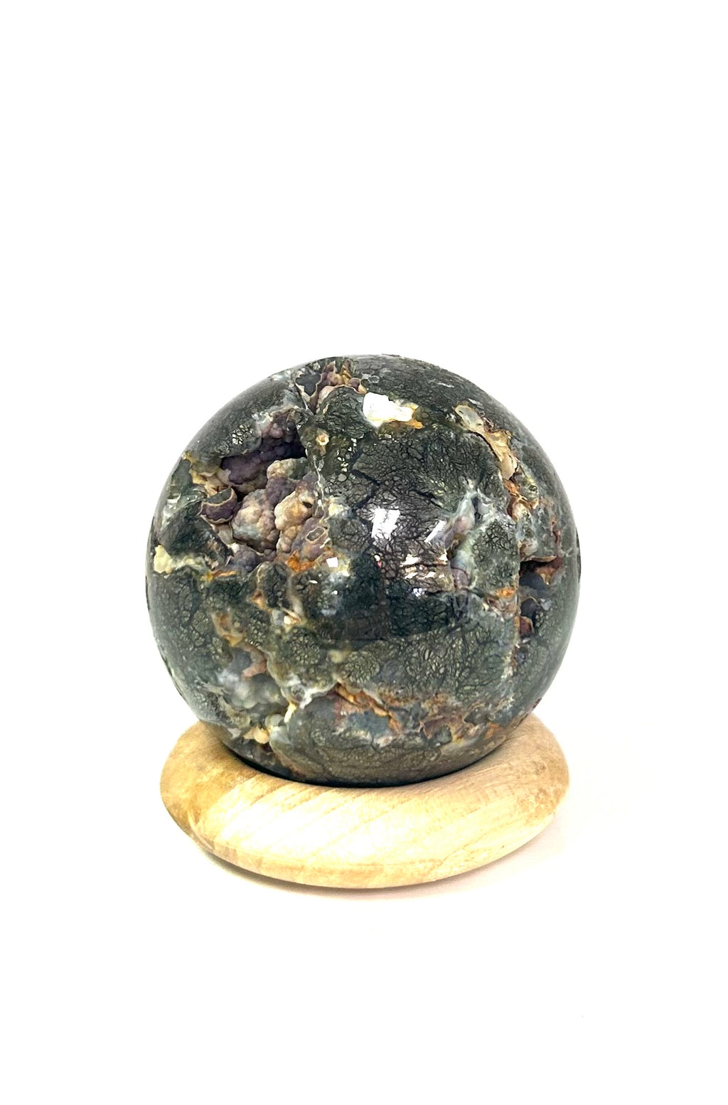 Marcasite in Chalcedony Sphere - Lighten Up Shop