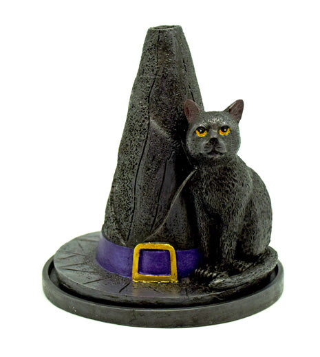 Witch Hat with Cat Statue - Lighten Up Shop