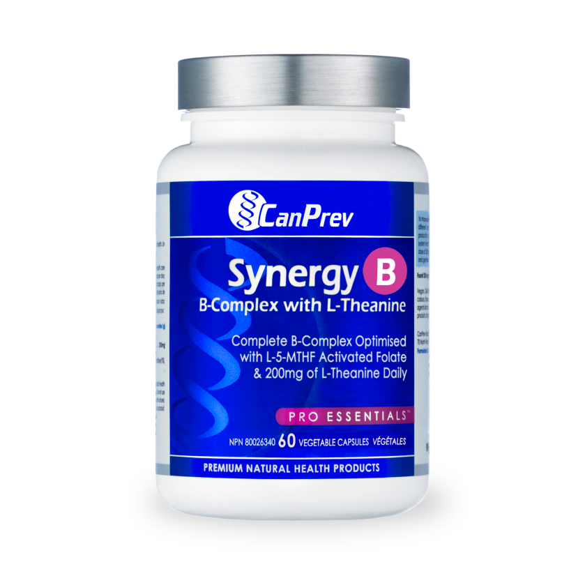 CanPrev Synergy B-Complex with L-Theanine - 60 capsules - Lighten Up Shop