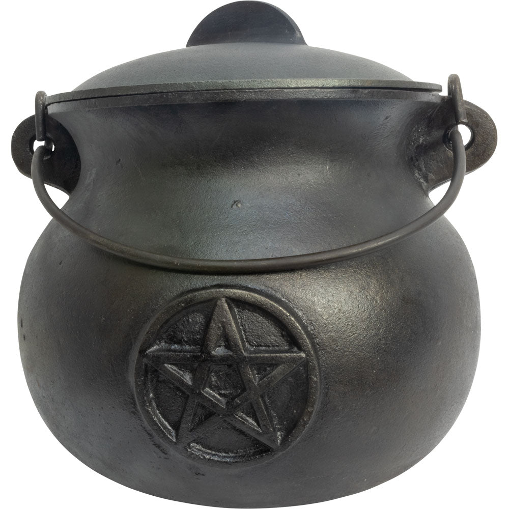 Cast Iron Food Grade Cauldron 9.5” - Pentacle - Lighten Up Shop
