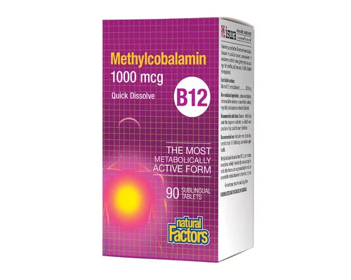B12 Methylcobalamin 90 sublingual tablets - Lighten Up Shop
