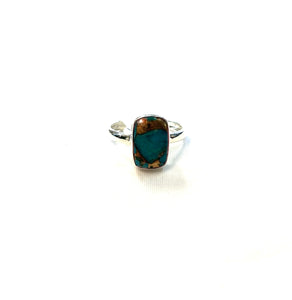 Oyster Turquoise Rectangle Ring - Lighten Up Shop