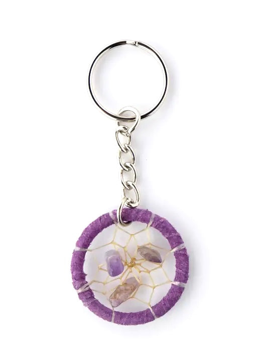 1.5” Dreamcatcher Keychain - Amethyst February - Lighten Up Shop