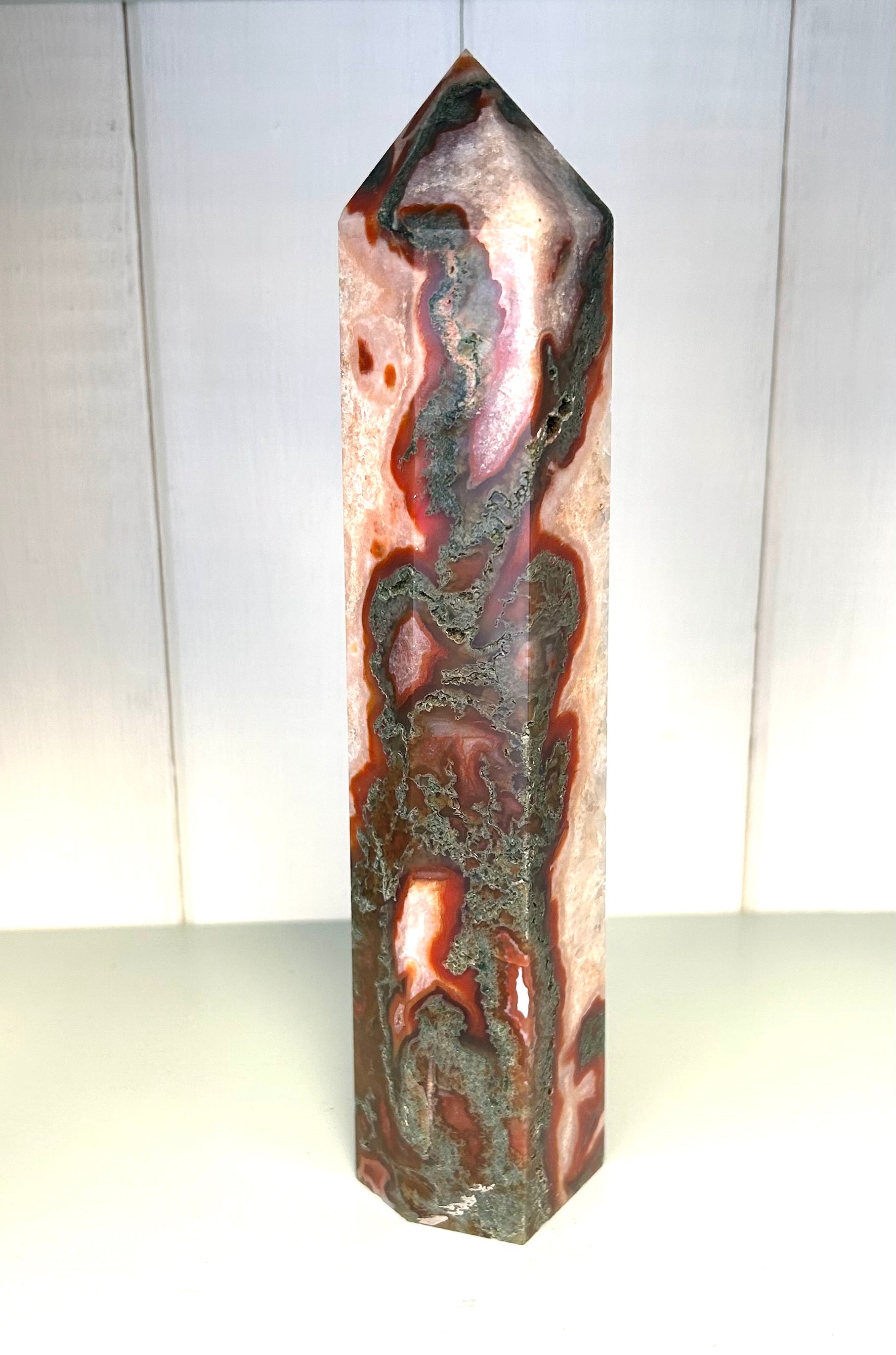 Red Moss Agate Tower - Lighten Up Shop