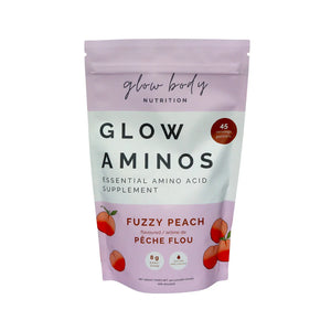 Glow Amino’s Essential Amino Acid Supplement - Fuzzy Peach 450g (45 Servings) - Lighten Up Shop