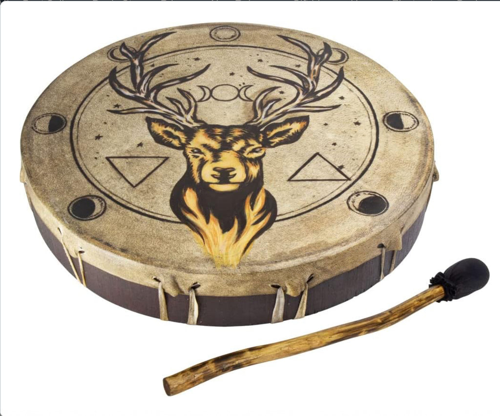Stag Moon Phases Drum - Lighten Up Shop