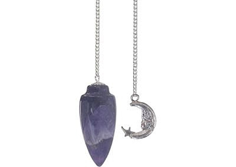 Amethyst Pendulum with Moon - Lighten Up Shop