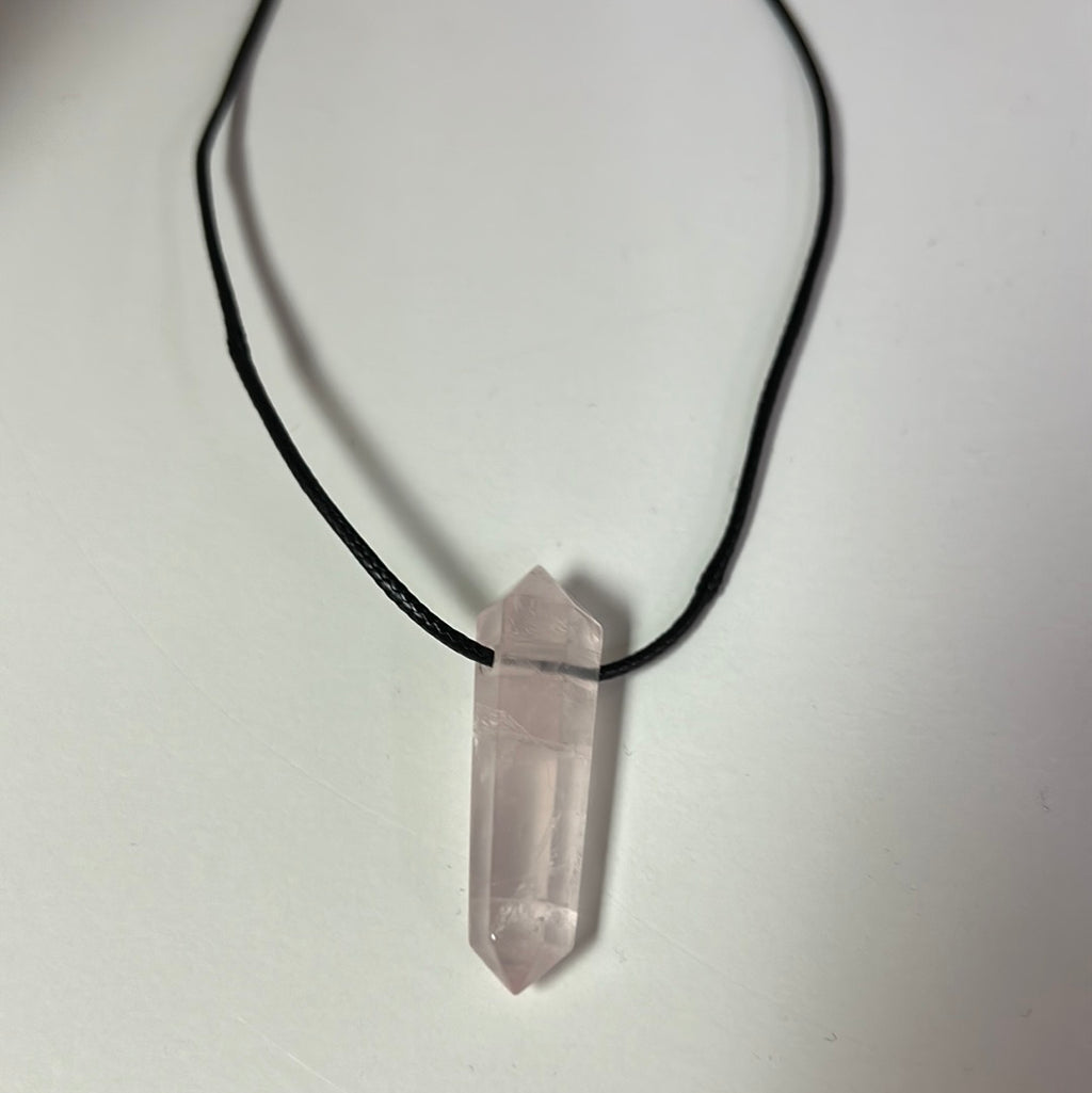 Rose Quartz Cord Necklace - Lighten Up Shop