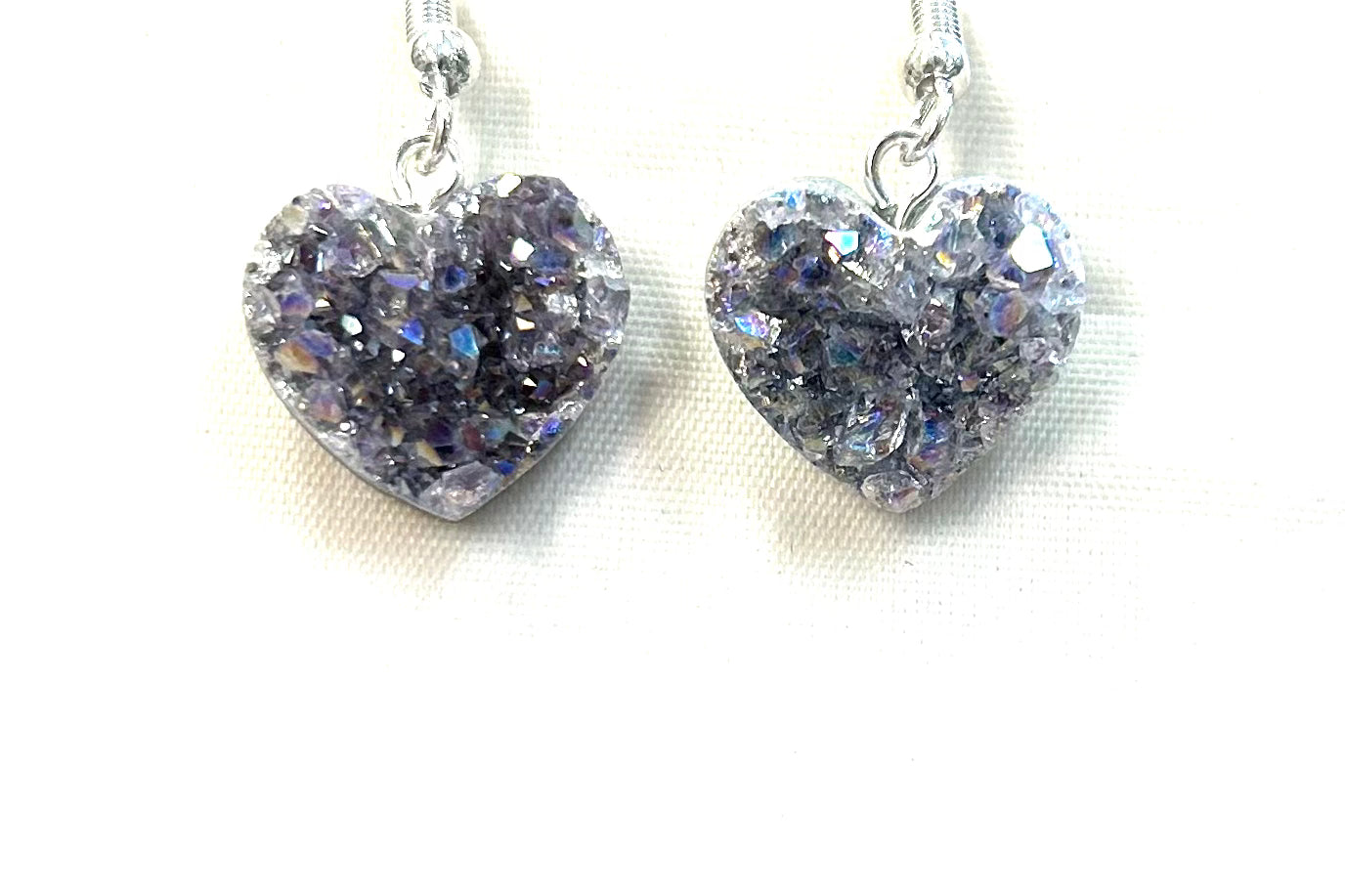 Angel Aura Amethyst Heart Cluster Earrings - Lighten Up Shop