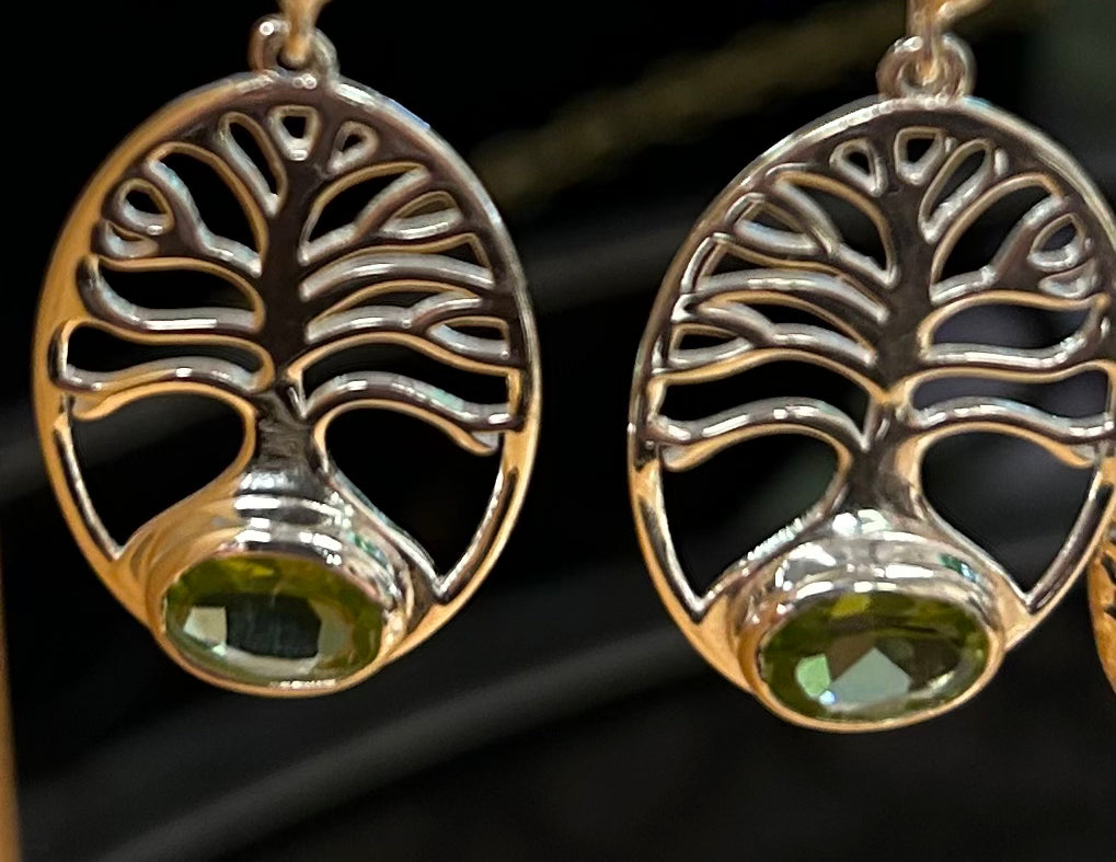 Peridot Tree Earrings - Lighten Up Shop