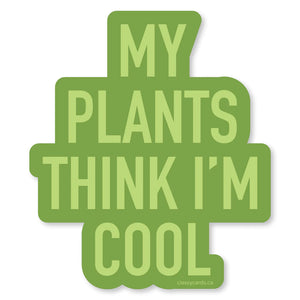 My Plants Think I’m Cool Sticker - Lighten Up Shop
