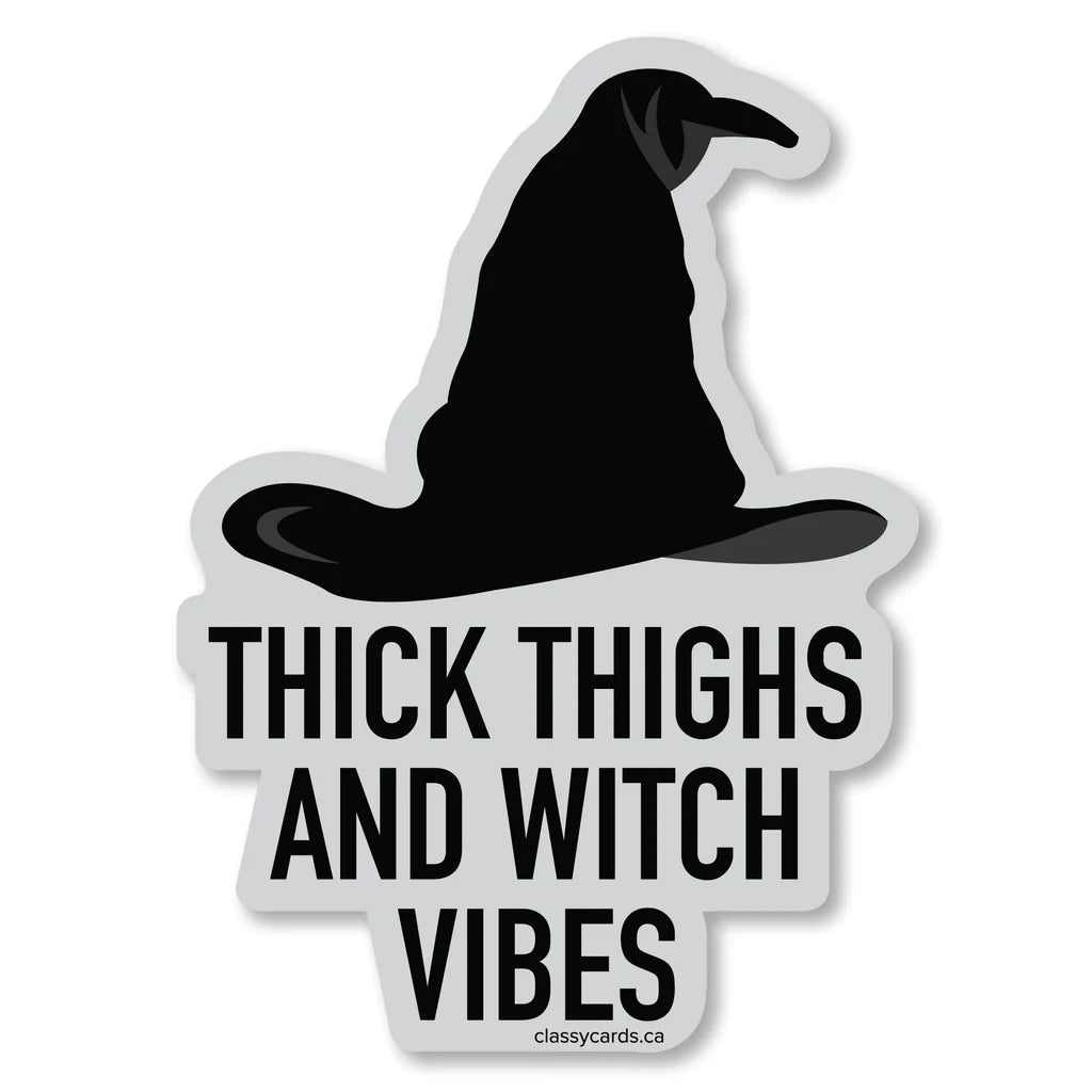 Thick Thighs and Witch Vibes Sticker - Lighten Up Shop