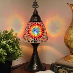 Turkish Bedside Mosaic Table Lamp - Fire