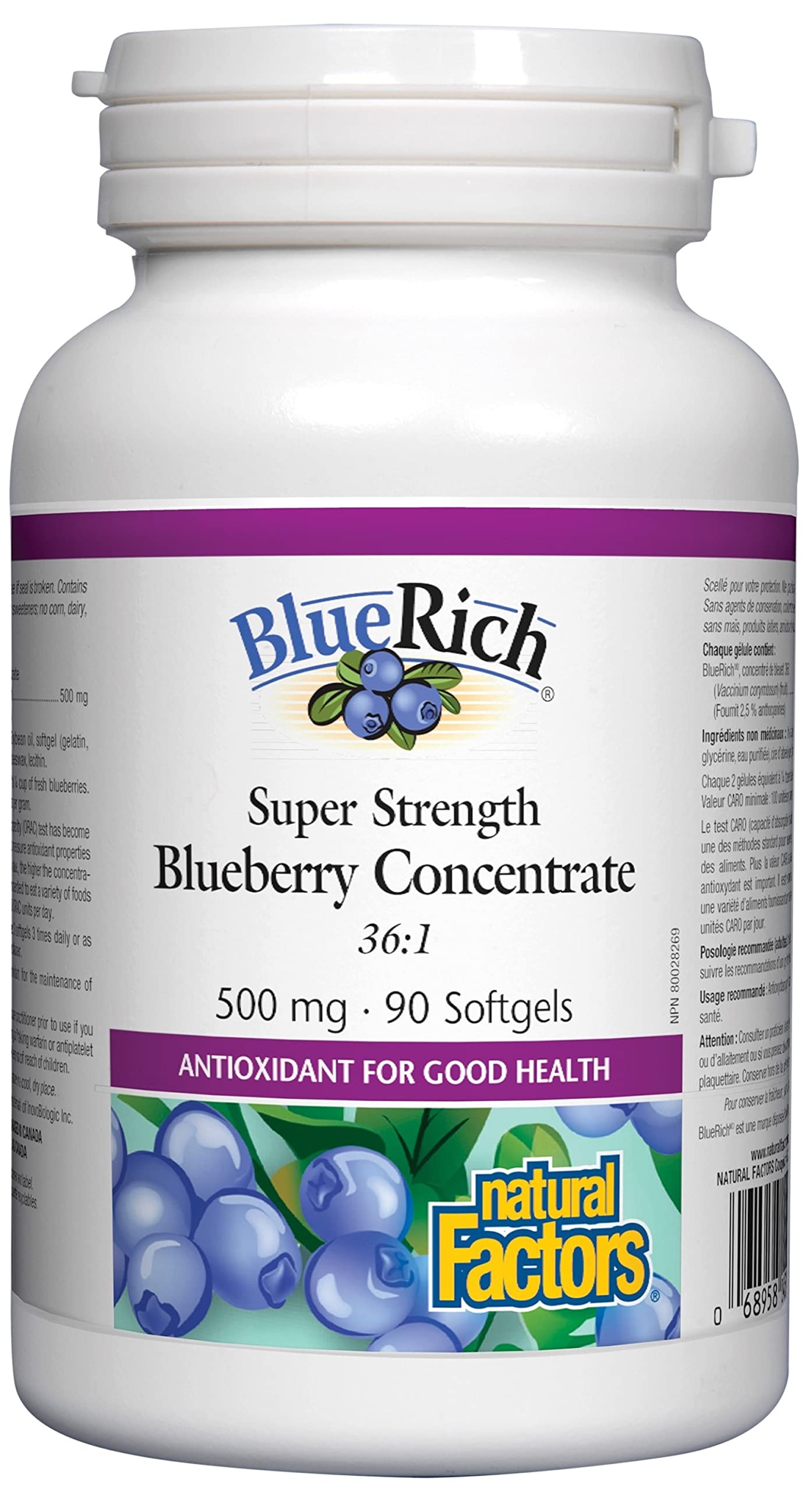 Blueberry Concentrate 500mg - 90 softgels - Lighten Up Shop