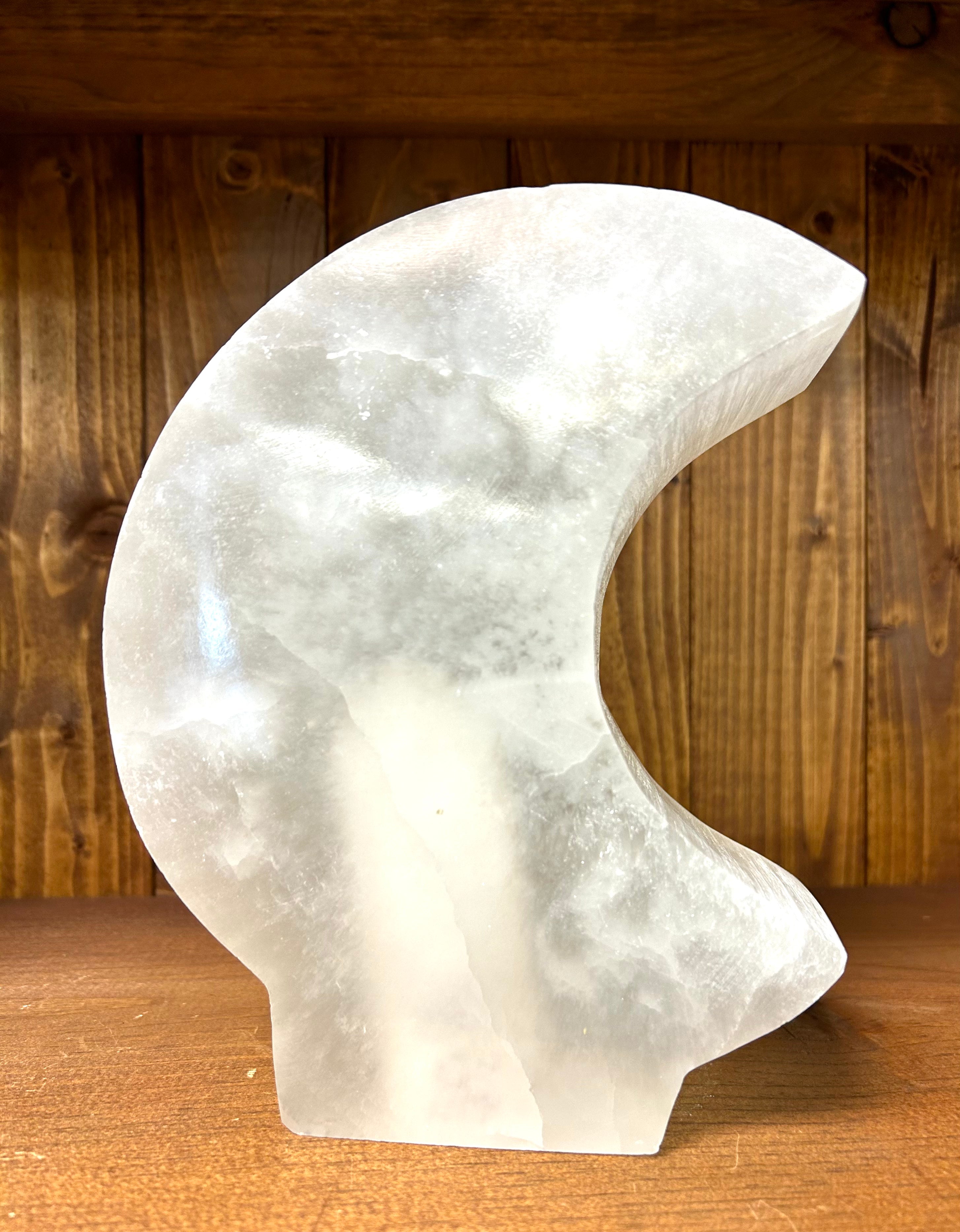 Selenite Moon Lamp - Lighten Up Shop