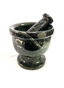 Mortar and Pestle - Large Black Zebra Jasper - Lighten Up Shop