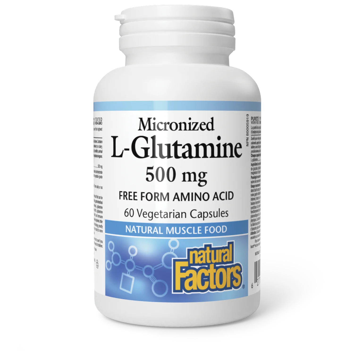 Micronized L-Glutamine 500mg - 60 capsules - Lighten Up Shop