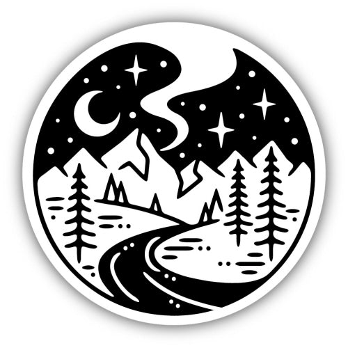Starry Night River Sticker - Lighten Up Shop