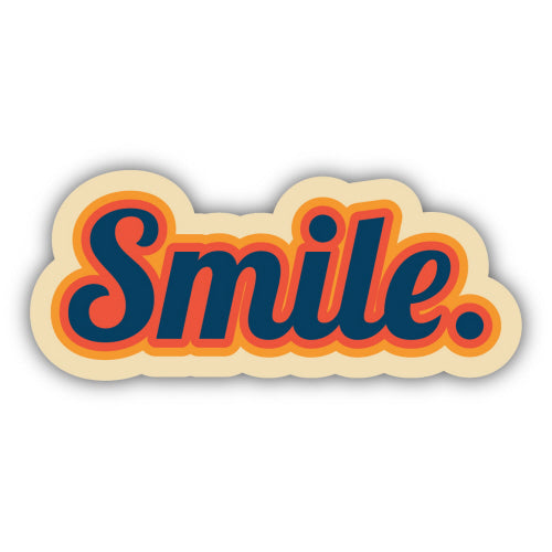 Smile Typography Sticker - Lighten Up Shop