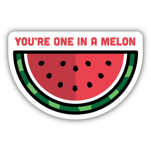 You're One In a Melon Watermelon Sticker - Lighten Up Shop
