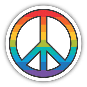 Rainbow Peace Symbol Sticker - Lighten Up Shop