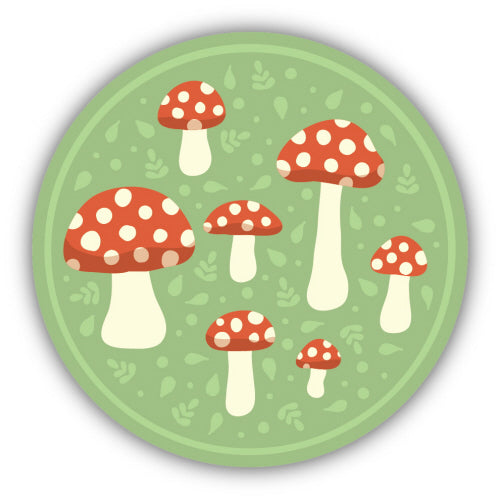 Mushroom Circle Sticker - Lighten Up Shop
