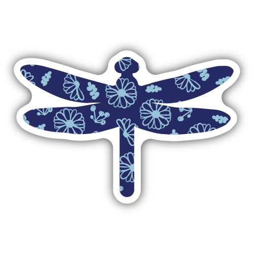 Floral Dragonfly Sticker - Lighten Up Shop