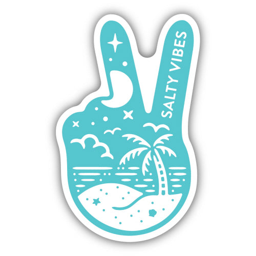 Teal Beach Peace Sticker - Lighten Up Shop