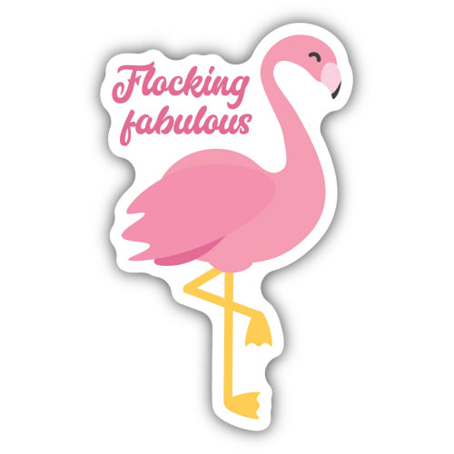 Flocking Fabulous Flamingo Sticker - Lighten Up Shop