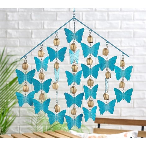 Butterfly Multi Layer Garden Icons and Bells Wind Mobile - Lighten Up Shop