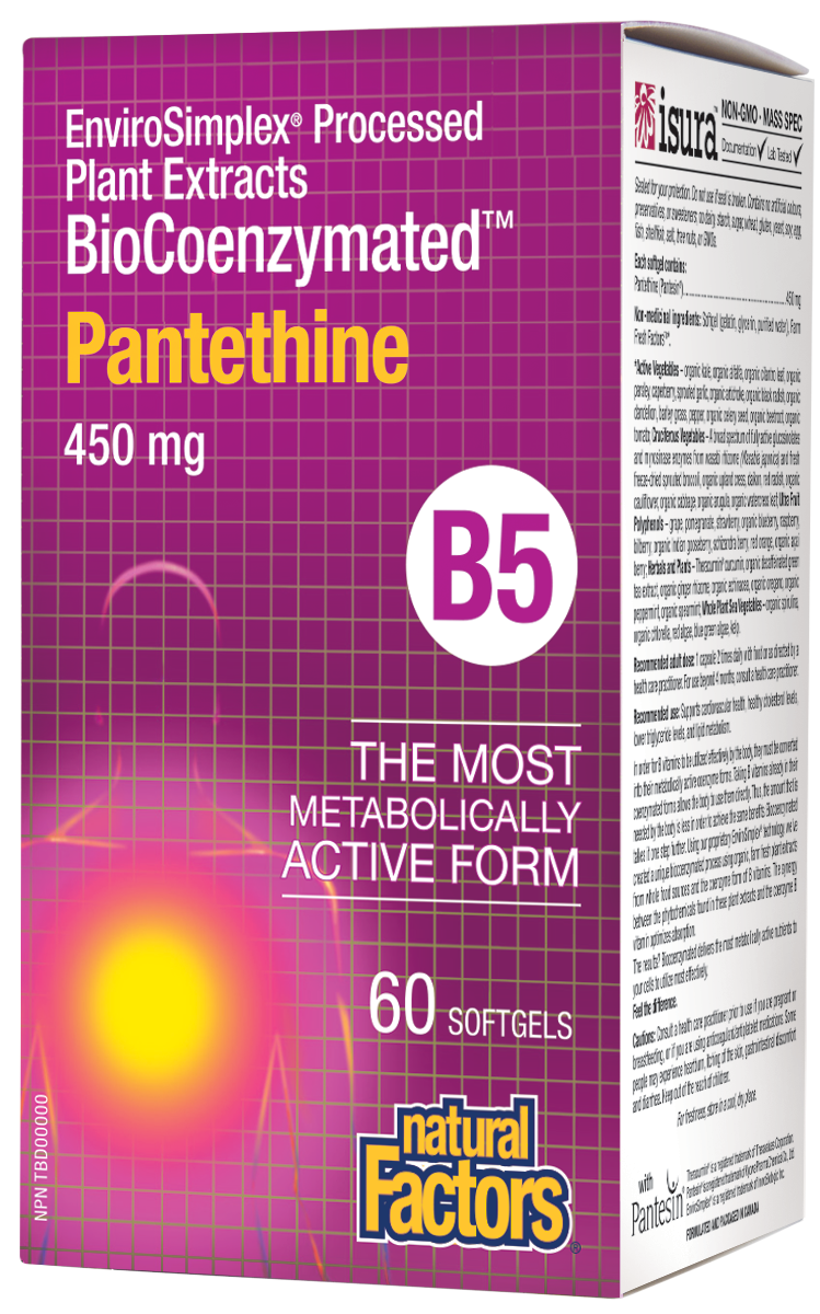 BioCoenzymated Pantethine 450mg B5 60 softgels - Lighten Up Shop