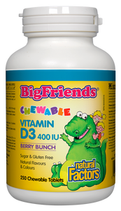 Big Friends Vitamin D3 400IU 250 chewable - Lighten Up Shop