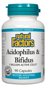 Acidophilus and Bifidus 5 Billion active cells 90 capsules - Lighten Up Shop