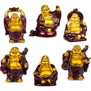 Buddha Red and Gold (Set of 6) - Lighten Up Shop