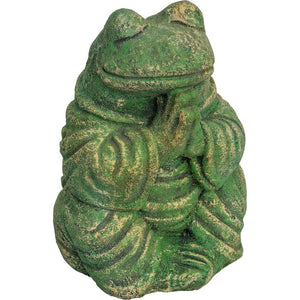 Praying Frog Volcanic Stone Statue - Lighten Up Shop