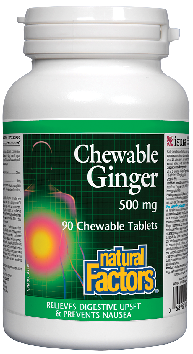 Chewable Ginger 500mg 90 tablets - Lighten Up Shop