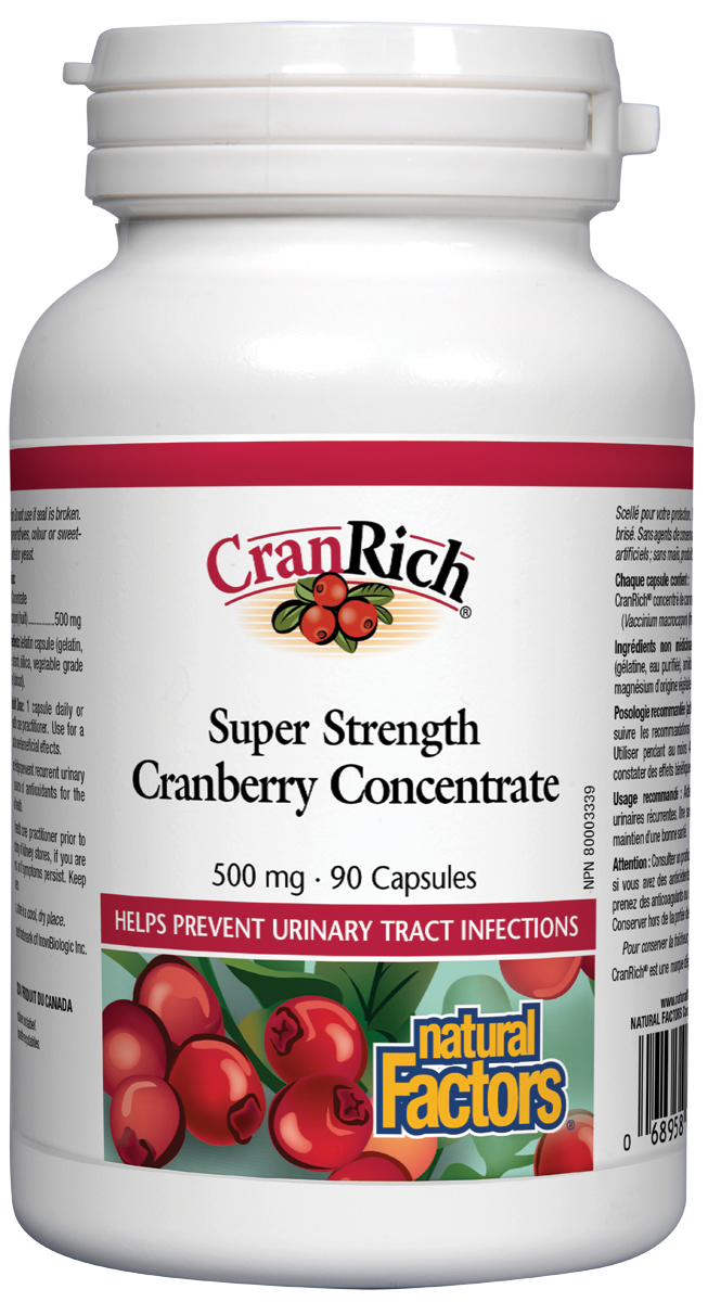 CranRich Super Strength Cranberry Concentrate 500mg 90 capsules - Lighten Up Shop
