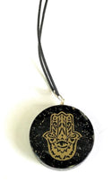 Tourmaline Orgone Hamsa Necklace - Lighten Up Shop