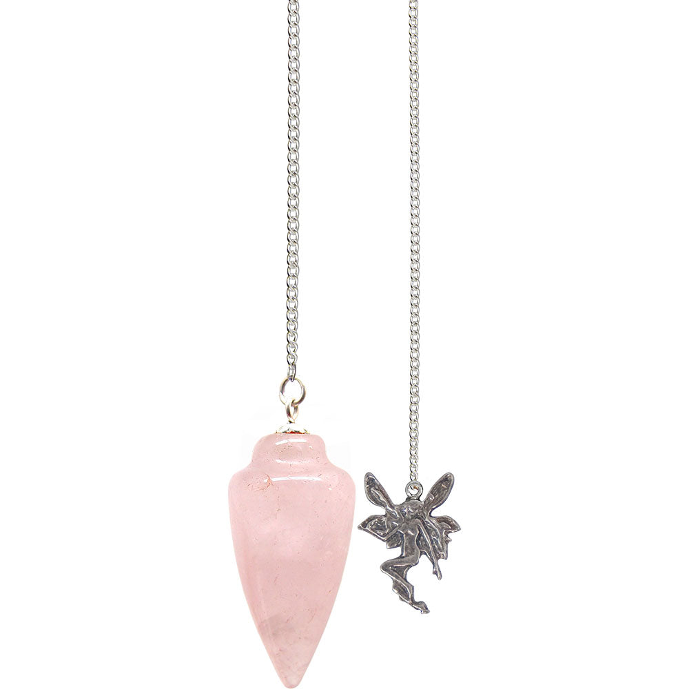 Rose Quartz Fairy Pendulum - Lighten Up Shop
