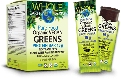 Whole Earth & Sea Organic Vegan Greens Protein Bars - Lighten Up Shop