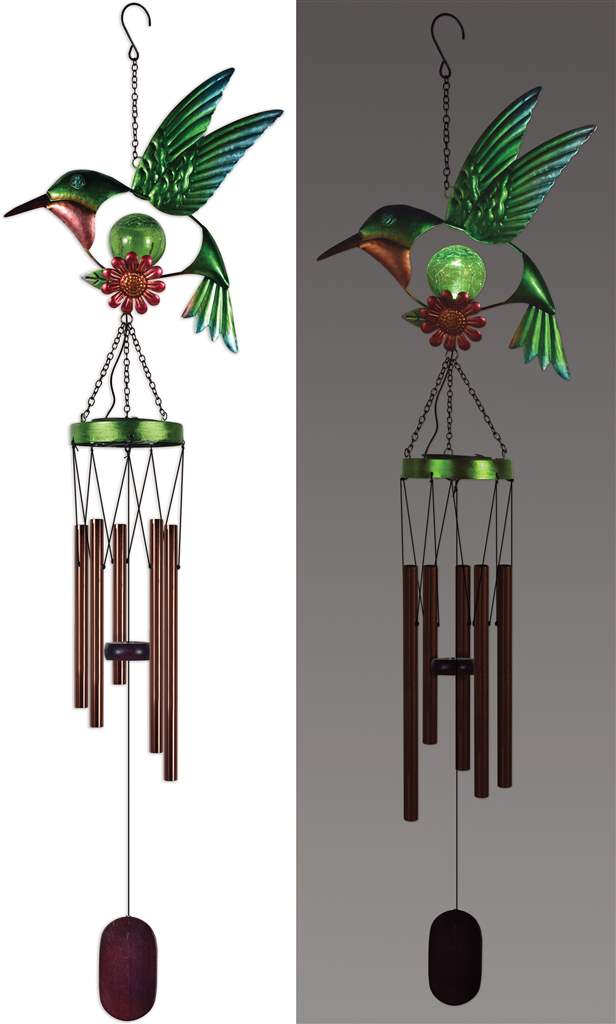 Solar Hummingbird Windchime 38” - Lighten Up Shop
