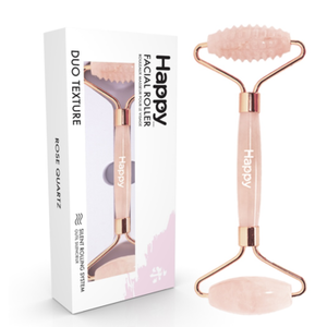 Happy Facial Roller - Rose Quartz (Duo Texture) - Lighten Up Shop